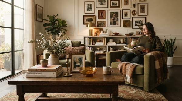 Editorial illustration for Curated Maximalism: How to Fill a Room Without It Becoming Clutter