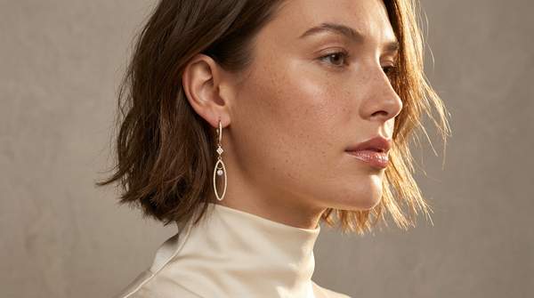Ritani Drop Earrings Use Length, Diamonds, and Gemstones to Change the Line at the Ear